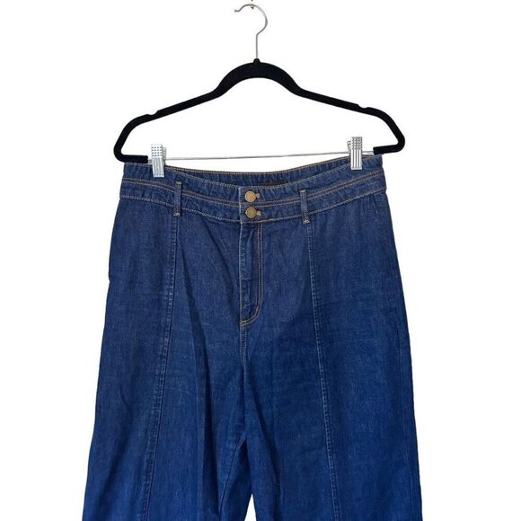 Ann Taylor High Rise WideLeg Cropped Jeans Blue Size 10 Y2k barbie - Picture 2 of 10